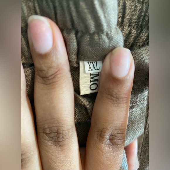 IXIMO Womens Tapered Pants 100%Linen Drawstring Back Elastic Waist Ankle Length - Picture 8 of 8